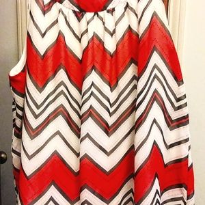 Cheveron Pattern Sleeveless Top